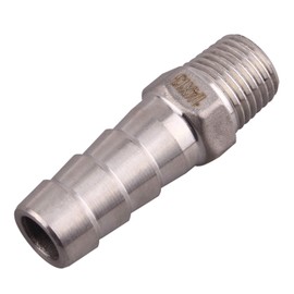 DERNORD Stainless Steel 1/2" Hose Barb x 1/4" NPT Male - Home Brew Pipe Fitting Pack of 2