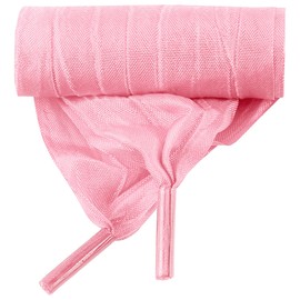 Elerevyo Unisex Solid Color Wrinkled Extra Wide Flat Athletic Shoelaces, Ribbon Shoe Laces for Sneakers 1 Pair 120cm/47.2" Pink