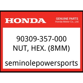 Honda OEM Part 90309-357-000 NUT, HEX. (8MM)