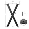 ALLCOS 28 Inch X-Shape Table Legs - Metal Coffee Table