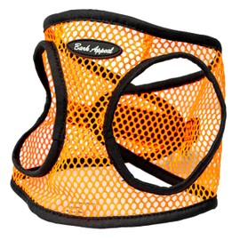 Bark Appeal Orange Netted Step-in Dog Harness for Small-Medium Pets – Updated Sizing, Remeasuring is Essential – Soft Netted Mesh – Anti-Choke with Adjustable Strap & Heavy Duty Clip – XL
