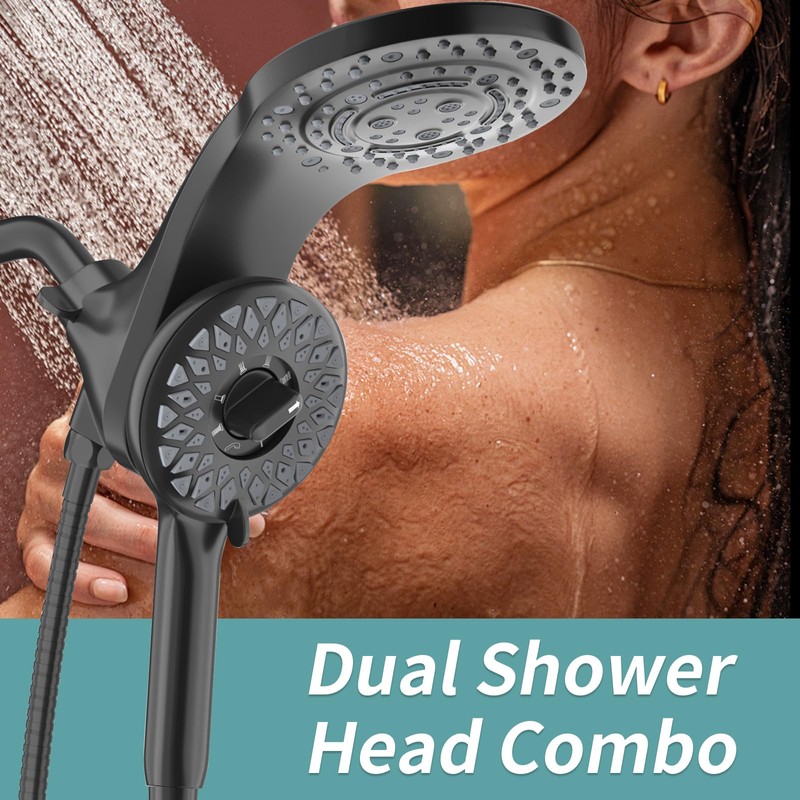 EAARSUO Magnetic Large Rain Shower Head with Handheld Spray, High