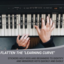 QMG Piano and Keyboard  Full Set Stickers for White and Black Keys