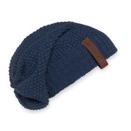 KNIT FACTORY - Coco hat - knitted winter hat with wool for men and women - slouch beanie - high quality, jeans colour,