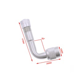 【TOUFEIYUAN 】バイク 空気入れ アダプター バイク 90° 90度 エクステンション L型 Lワード エアバルブ 原付バイク用 2個 銀 車両/小径ホイール/自動車/バイクに適用金属延長ロッド延長チューブ (シルバー)