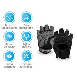 Canotagio Par de Guantes Deportivos con Muñequera. Guantes Gym. Guantes con Superficie Antideslizante. Entrenamiento Unisex. Guantes de Ciclismo, Pesas y Crossfit. Gymnastics Gloves (Negro, XL)
