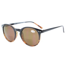 Eyekepper Estilo del agujero de la llave La primavera de bisagras Ronda Bifocal Gafas de sol Sol lectores Negro-Tortoise +3.0