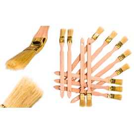 ToolSpace Curved Calorie Binding Brush | Radiator Brush | Width 25mm | Total Length: 34cm | Bristles: Dense Natural Bristles | Handle: Beech Wood | Pack of 12