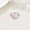 POPLYKE Rose Quartz Ring Sterling Silver Rose Quartz Filigree Band