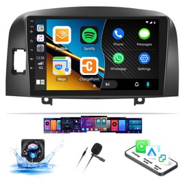 2+32G Android Car Stereo for Hyundai Sonata NF 2004-2008 with Apple Carplay Android Auto Mirror Link Change Theme 9 inch Touchscreen FM RDS DSP SWC Bluetooth WiFi GPS+AHD Camera & MIC