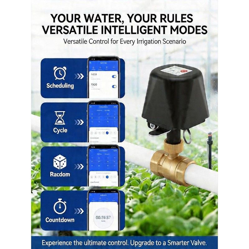 Smart WiFi Water Valve, Brass Motorized Ball Valve with Timer