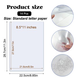 Rainmae 14 Pack 8.5" x 11" Rigid Print Protectors, Clear Waterproof Hard Plastic Page Sheet Protectors, Paper Sleeves Photo Plastic Sleeves Hard Plastic Document Holder Birth Certificate Protector