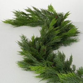 Sullivans 6' Lush Green Cedar Garland, Christmas Decor, Artificial Greenery, Perfect for Fireplace Mantels, Dining and Living Rooms