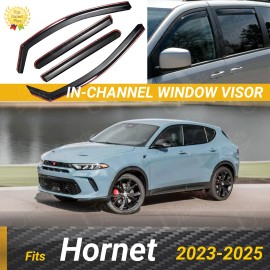 Fits Dodge Hornet 2023-2025 In-Channel Window Visors Sun Guards Shade Deflector