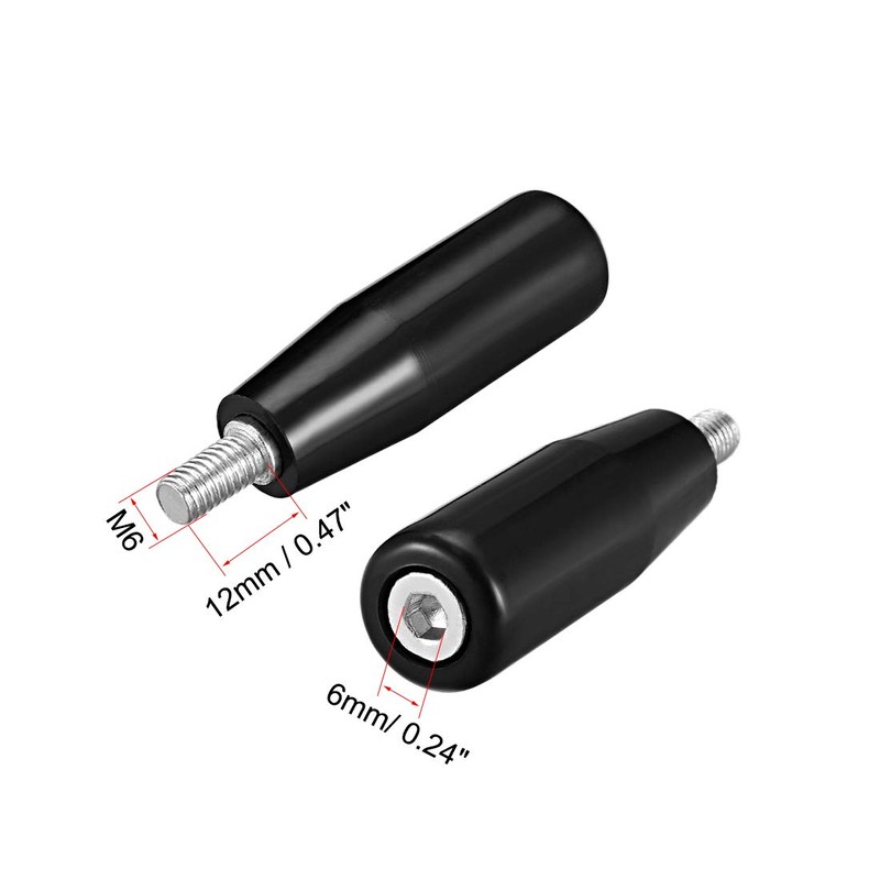 sourcing map 3 Pcs Revolving Handwheel Machine Handle M6 Male