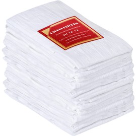 Utopia Kitchen White Flour Sack Towels [12 Pack - 28 x 28 Inch] 100% Cotton Tea Towels for Cleaning & Drying - Highly Absorbent Kitchen Dish Cloth
