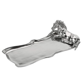 Arthur Court Designs Aluminum Horse Figural Oblong Tray 17.5 inch x 7.25 inch