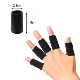 サムコス 指 サポーター 手指保護フィンガー 10本 セット 左右兼用 指関節 ガード 突き指 腱鞘炎に適した 固定 指関節 バスケ テニス スポーツ 登山 作業 男女兼用 (ブラック)