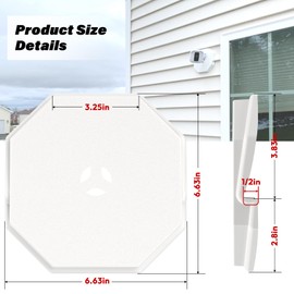 Vinyl Siding Mounting Blocks, Siding Mounting Kit, 130110006001 Octagon Mount Block, Mounting Plate for 1/2 inch Lap and 4 inch to 10 inch Height Siding, White