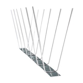 Bird Barrier Dura-Spike Stainless Steel Bird Spikes | Metal Pin Strips for Ledge, Roof, Pipe - Adhesive Included - Narrow (2.5 in) 5 Ft. Length