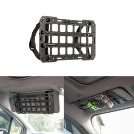 INGWEDECO ABS Rigid Molle Visor Panel Organizer - Universal Tactical Gear Rack for Car/SUV/Truck, EDC Pouch & Tool Holder, Heavy-Duty Vehicle Storage System