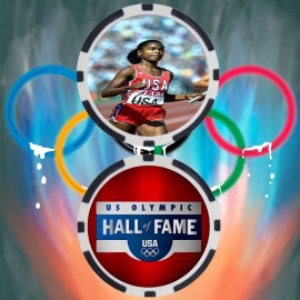Olympics Evelyn Ashford Track & Field Olympian Collectible Poker Chip Button