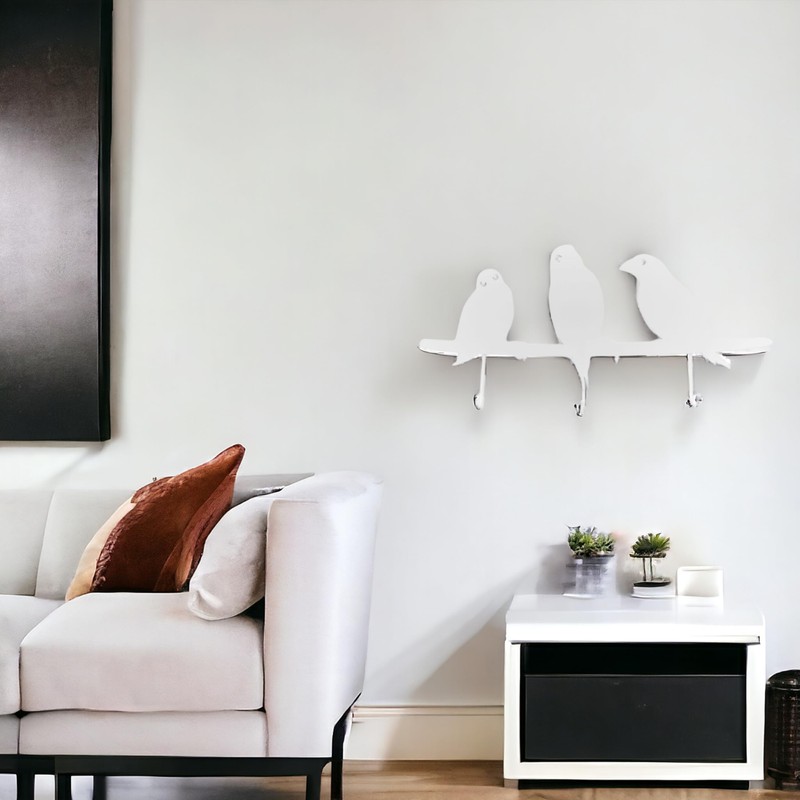 ROCKING GIFTS Weifl Pajaros Wall-Mounted Coat Rack with 3 Hooks