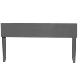 BOWERY HILL Adjustable Modern Solid Wood Panel Queen Headboard in Gray