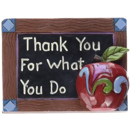 Enesco Jim Shore Heartwood Creek Mini Teacher Chalkboard Figurine, 2.25"