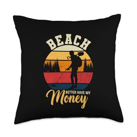 Chinese Money Plant And Money Saving Lover Beach Better Wealth Earning Money Throw Pillow, 18x18, Multicolor