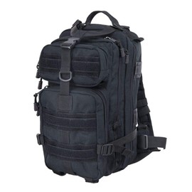 Presidio Tactical Assault Backpack - Military Approved Compact Backpack Made of Water Resistant 900 Denier Polyester - Features Large Center Pocket & MOLLE Webbing [Black]