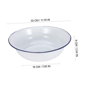 Healeved Vintage Enamel Basin, Foot Bucket for Soaking feet Laundry Wash Basin Foot Soak Bucket Bath Tub for Feet Washing