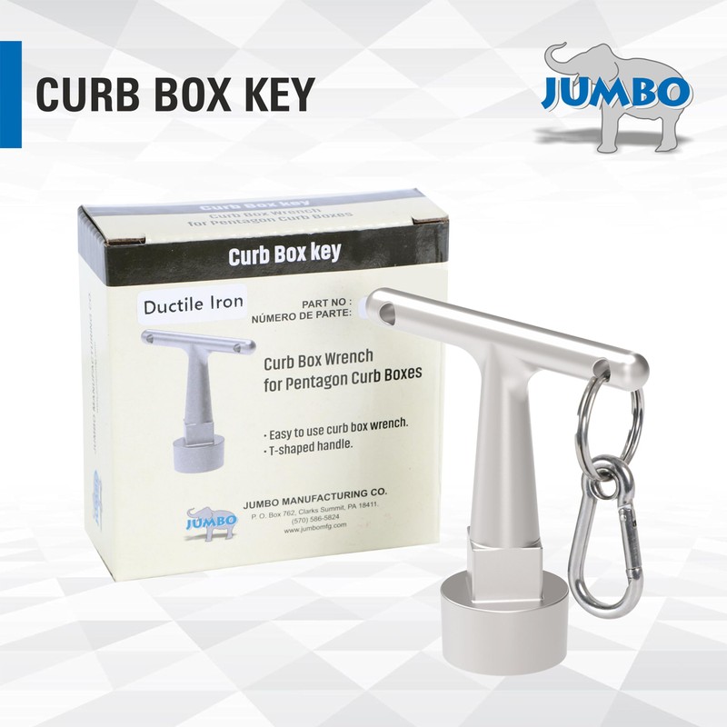 JUMBO Curb Box Key Wrench, Stainless Steel Water Valve Shut