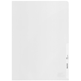 Leitz A4 File Folders, Pack of 25, Non Toxic Plastic, Embossed Mat Surface, 140 Micron Thick, 100% Recyclable, Eco Friendly, Recycle Range, 40013003, Clear