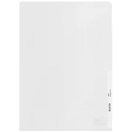 Leitz A4 File Folders, Pack of 25, Non Toxic Plastic, Embossed Mat Surface, 140 Micron Thick, 100% Recyclable, Eco Friendly, Recycle Range, 40013003, Clear