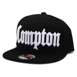 Headlines Compton New Leader Old English Banner Black White Snapback Era Hat Cap