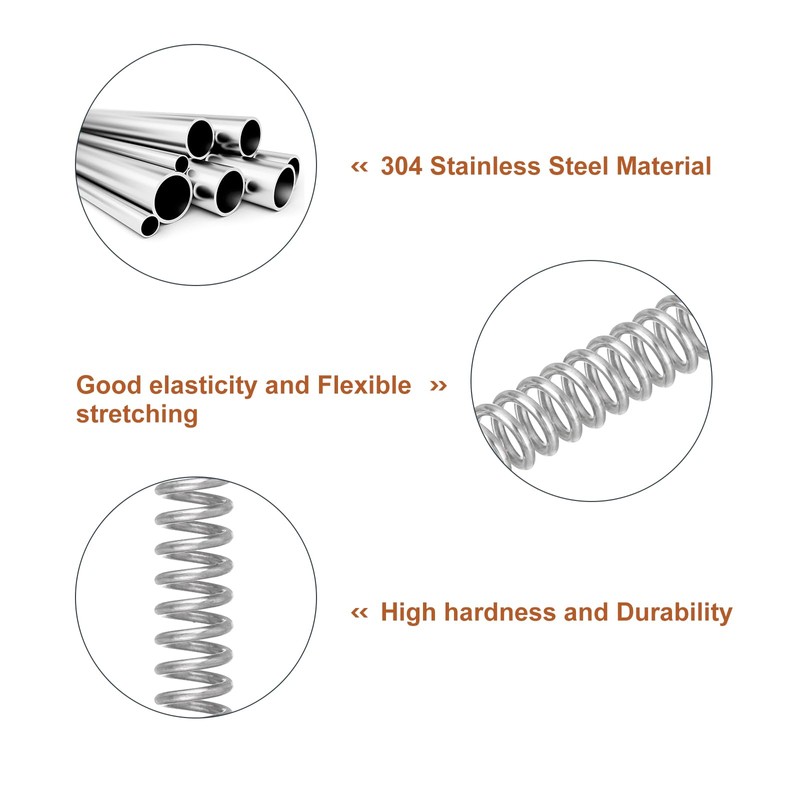 sourcing map 5Pcs Compression Spring, Wire Diameter 0.031", OD 0.2",