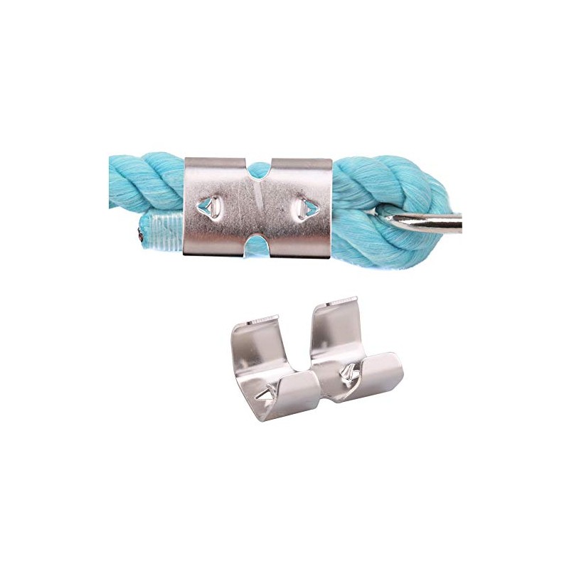 Double Rope Clamps Fits 0.31-inch(8mm) to 0.47-inch(12mm) Braided Ropes Pack