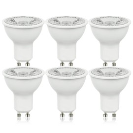 Geminilite GU10 LED Bulbs Non-Dimmable, 3000K Warm Light Replacement for Recessed Track Lighting, 5W GU10 Bulb with 38° Spotlight for Kitchen, Range Hood, Living Room, 6 Pack 120V