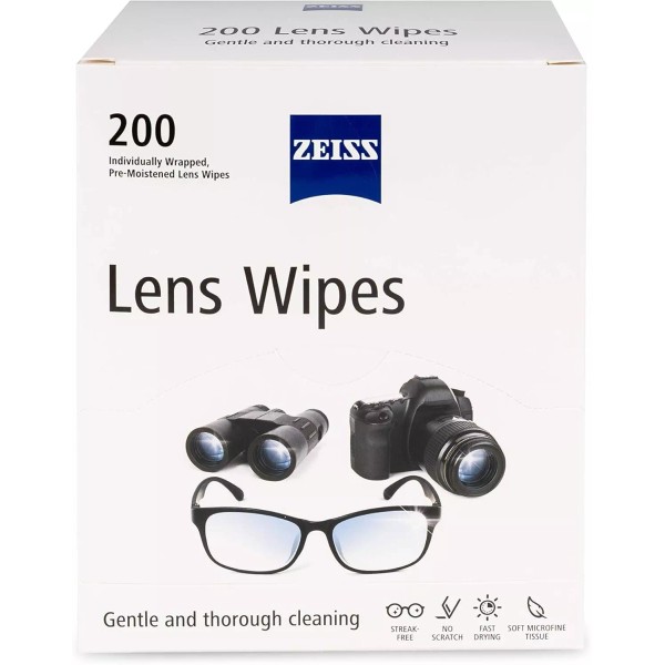ZEISS Pre-Moistened Lens Cleaning Wipes, 200 Count