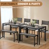 Furmax Dining Table Set for 4, Modern Kitchen Table Bench