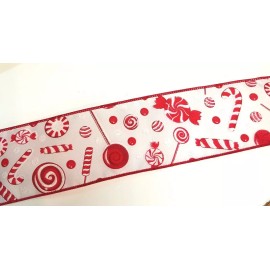 Expressions Christmas Candy Red Ribbon  Wired   2.5 inch  1 yard