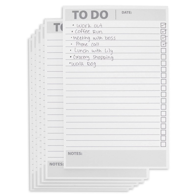 6 Pack To Do List Notepads, Daily Reminder Checklist (8.5