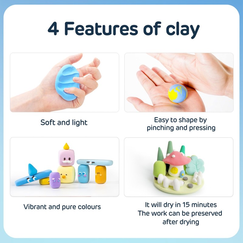 COLOYOU 24-Color Clay 5-Pack Combination Style