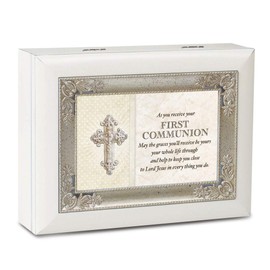 Diamond2Deal Ivory Resin First Communion Music Box