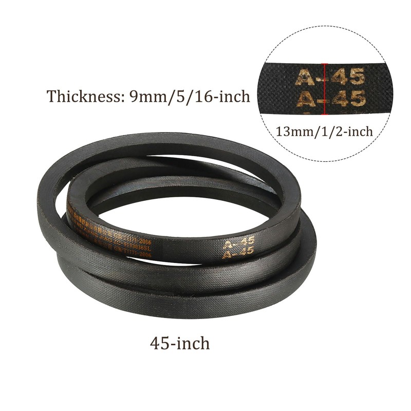 Kozelo A-45 Drive V-Belt - [45 Inch Inner Circumference] A-section