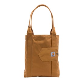 Carhartt Vertical Open Tote, Durable Water-Resistant Tote Bag, Carhartt Brown