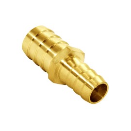 Joywayus Brass Reducer 1/2" to 5/8" Barb Fitting Reducing Splicer, Hex Union Brass Fitting Reducer Water/Fuel/Air