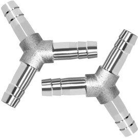 Beduan Stainless Steel 1/2" Hose Barb 3 Way Y Shaped Union Home Brew Fitting (Pack of 2)