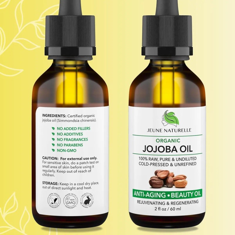 Aceite De Jojoba Jeune Naturelle, 60 Ml, Orgánico, Prensado Jojoba